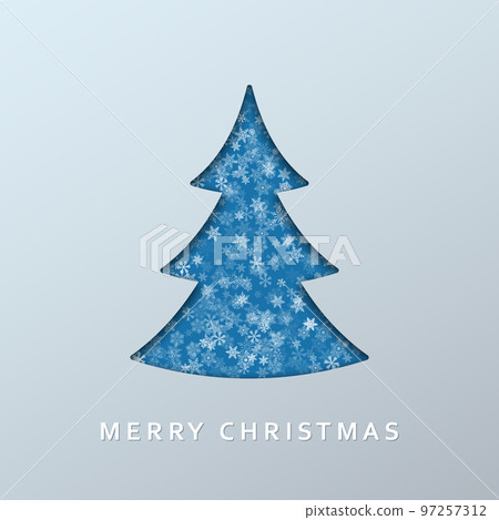 Christmas tree on light background. Design elements for holiday cards. Vector illustration Christmas tree on light background. Design elements for holiday cards. Vector illustration 97257312