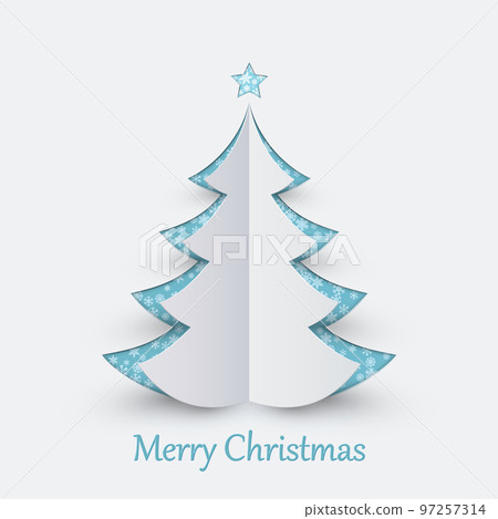 Christmas tree on light background. Design elements for holiday cards. Vector illustration Christmas tree on light background. Design elements for holiday cards. Vector illustration 97257314