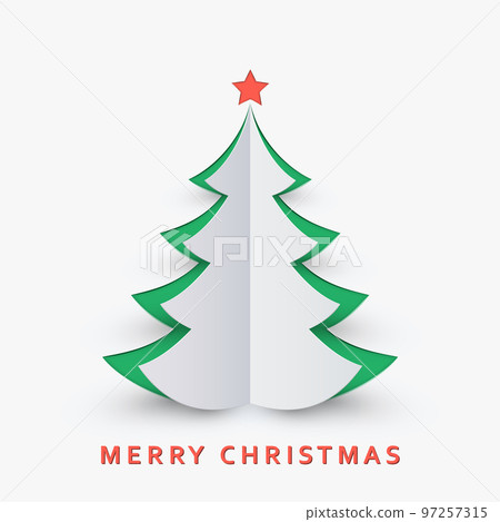 Christmas tree on light background. Design elements for holiday cards. Vector illustration Christmas tree on light background. Design elements for holiday cards. Vector illustration 97257315