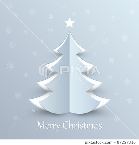 Christmas tree on light background. Design elements for holiday cards. Vector illustration 97257316