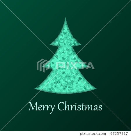Christmas tree on green background. Design elements for holiday cards. Vector illustration Christmas tree on green background. Design elements for holiday cards. Vector illustration 97257317