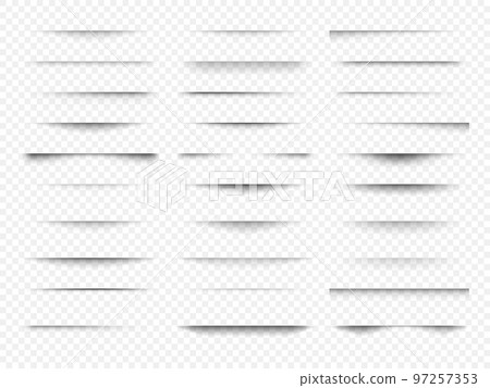 Set of transparent shadow with soft edges. Realistic shadow effect isolated on transparent background different shapes. Vector illustration Set of transparent shadow with soft edges. Realistic shadow effect isolated on transparent background different shapes. Vector illustration 97257353