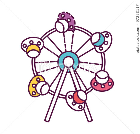 Isolated amusement park ufo ferris icon Vector Isolated amusement park ufo ferris icon Vector 97258117