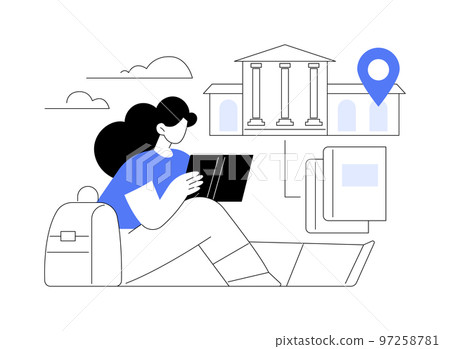 College campus abstract concept vector illustration. 97258781