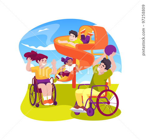Inclusive playground isolated cartoon vector illustration. 97258809