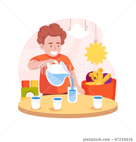 Pouring a glass of water isolated cartoon vector illustration. Pouring a glass of water isolated cartoon vector illustration. 97258816