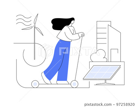 Ecological greenway abstract concept vector illustration. Ecological greenway abstract concept vector illustration. 97258920