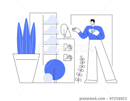 Vertical green city abstract concept vector illustration. Vertical green city abstract concept vector illustration. 97258923