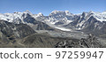 Beautiful view of high snow capped mountain peaks under blue sky in Mount Everest at nepal 97259947