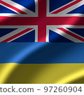 UK and Ukraine flags together. 97260904