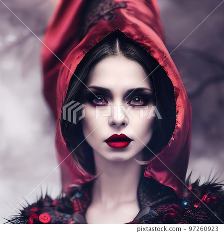 Mystical creepy woman. Gothic mystery woman. Generative AI 97260923