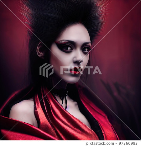Mystical creepy woman. Gothic mystery woman. Generative AI Mystical creepy woman. Gothic mystery woman. Generative AI 97260982
