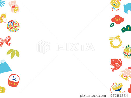 可愛的手繪幸運配飾日本圖案背景 03 97261284