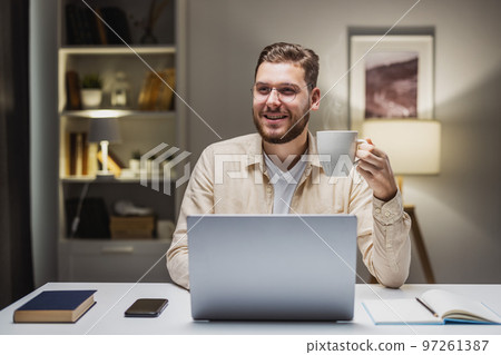 Happy man smiling Happy man smiling 97261387