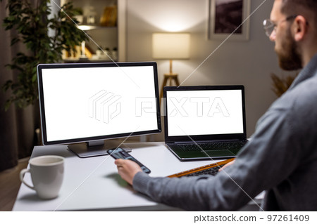 Male working from home Male working from home 97261409