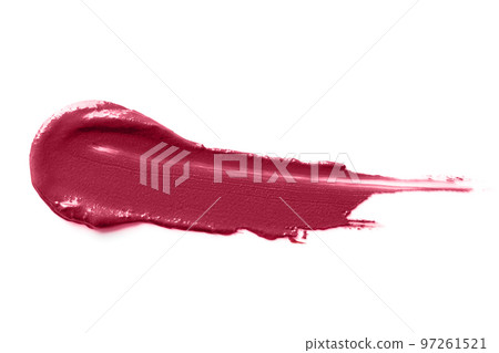 Magenta smudged lipstick isolated on white background. 97261521