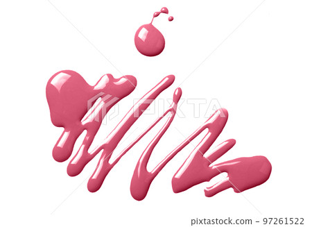 Sparkling magenta nail polish isolated on white background 97261522