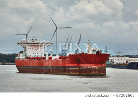 Industrial ships sailing near Rotterdam Industrial ships sailing near Rotterdam 97261605