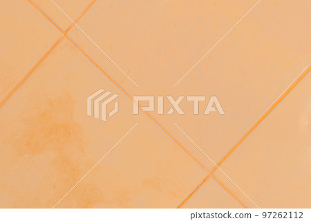 Orange light ceramic tile floor or wall in bathroom or kitchen texture surface background Orange light ceramic tile floor or wall in bathroom or kitchen texture surface background 97262112