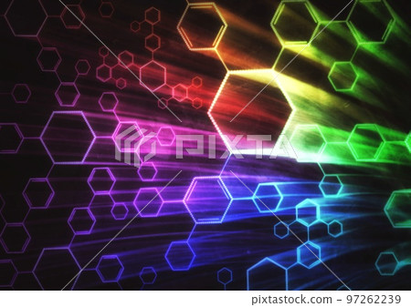 閃亮的抽象背景與彩色燈光線 閃亮的抽象背景與彩色燈光線 97262239