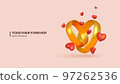 3d Vector Wedding Rings. Vector illustration 97262536