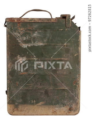 Ammo box with ammunition belt and 14.5mm cartridges for a 14.5mm KPV heavy machine gun used by the former Soviet Union isolated on white background. Ammo box with ammunition belt and 14.5mm cartridges for a 14.5mm KPV heavy machine gun used by the former Soviet Union isolated on white background. 97262815