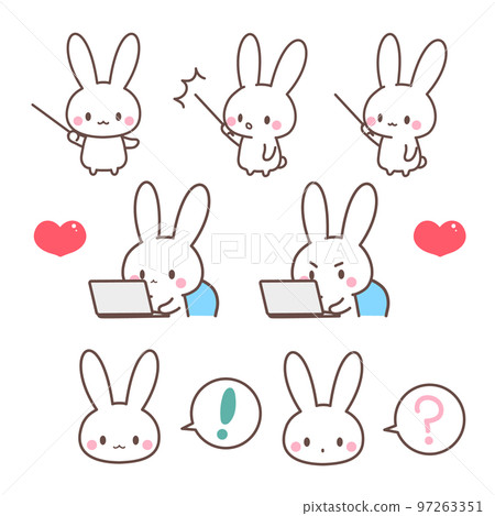 很多可愛的小白兔表情,電腦,帶指點桿的講解,老師,講師,商務圖標集 很多可愛的小白兔表情,電腦,帶指點桿的講解,老師,講師,商務圖標集 97263351