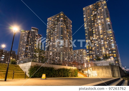 "Tokyo" Night view of tower apartments, Tokyo Bay area "Tokyo" Night view of tower apartments, Tokyo Bay area 97263762