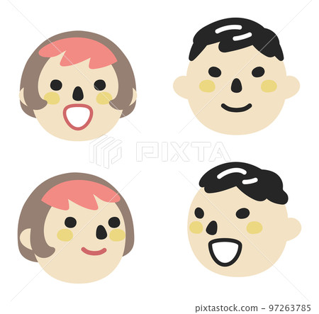 交談的男人和女人設置插圖素材 97263785