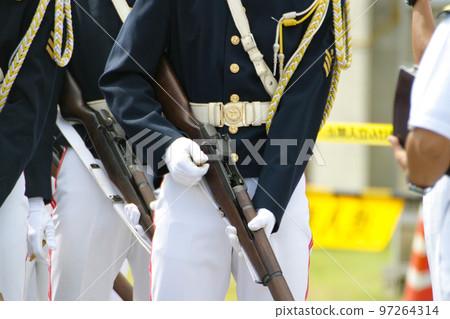 Self-Defense Forces personnel inspecting rifles Self-Defense Forces personnel inspecting rifles 97264314