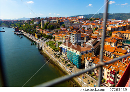Portugalete from Vizcaya Bridge bridge in Spain, crossing the River Portugalete from Vizcaya Bridge bridge in Spain, crossing the River 97265489