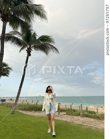 Young beautiful woman relax on the beach 97265797