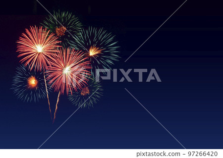 Colorful fireworks celebration and the twilight sky. 97266420