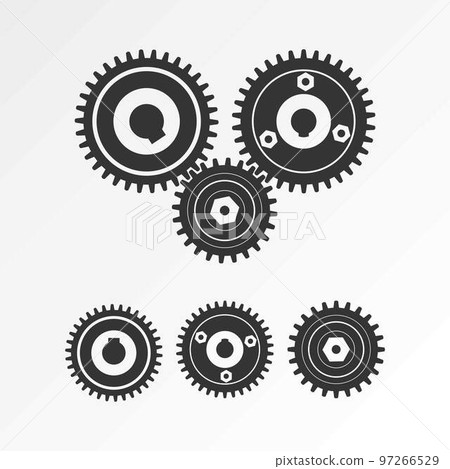 gears with variety shape image graphic icon logo design abstract concept vector stock. Can be used as a symbol associated with machine or transportation 97266529