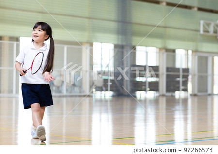 Children enjoying badminton 97266573