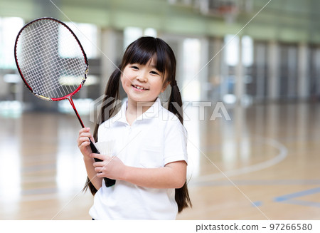 Children enjoying badminton 97266580