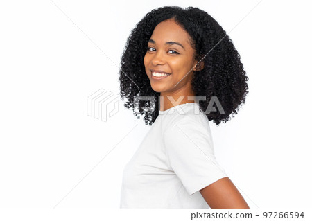 Happy African American woman smiling 97266594