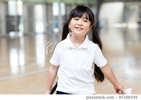 Children enjoying badminton Children enjoying badminton 97266595