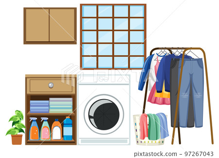 Laundry room objects set Laundry room objects set 97267043