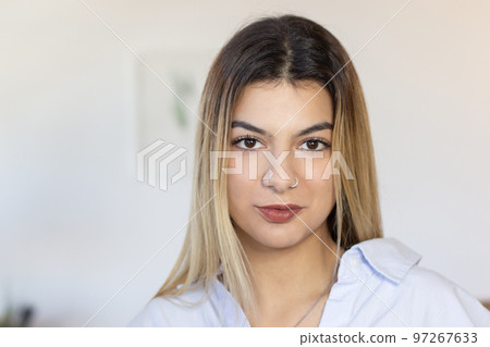 Portrait of attractive young woman 97267633