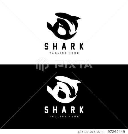 Shark Logo, Wild Fish Vector Illustration, Ocean Predator, Product Brand Design Icon 97269449