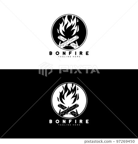 Campfire Logo Design, Camping Vector, Wood Fire And Forest Design 97269450