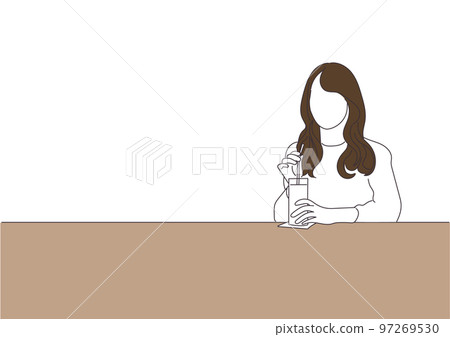 Cafe woman 04-simple image 97269530