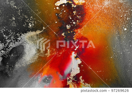Burning abstract background from marble ink art of exquisite original painting 97269626