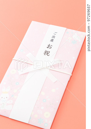 Baby gift gift envelope pink background Baby gift gift envelope pink background 97269687