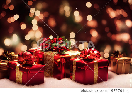Many gift boxes for merry christmas and new year 2023 spectacular celebration Many gift boxes for merry christmas and new year 2023 spectacular celebration 97270144