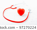 Medical form. Stethoscope and heart. Vascular Health and Cardiology 97270224