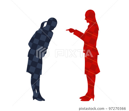 辦公室工作人員被責罵的剪影插圖檢查模式 97270366