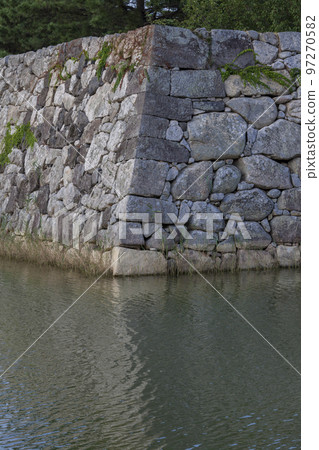 城堡廢墟，萩城遺址，護城河，水面，萩市，萩城，石牆，護城河，山口縣，日本，亞洲 97270582