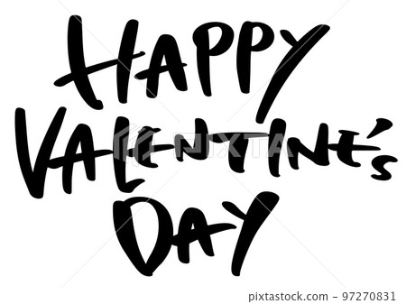 Valentine handwritten lettering and heart 97270831